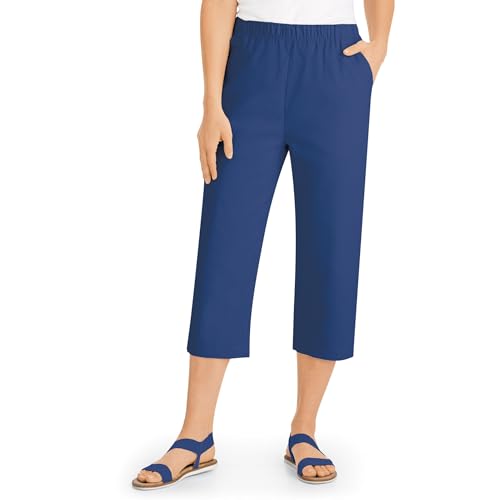 Collections Etc Versatile Women's Pull-On Elasticized Waist Twill Capris2