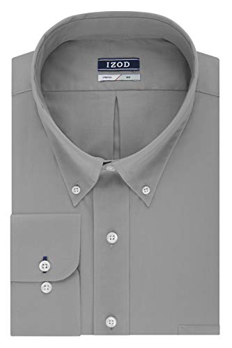IZOD Men's FIT Dress Shirts Stretch Solid (Big and Tall), Slate,...