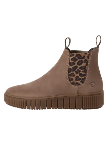Tamaris Chelsea plano para mujer en color beige taupe y leopardo de la talla 41 6