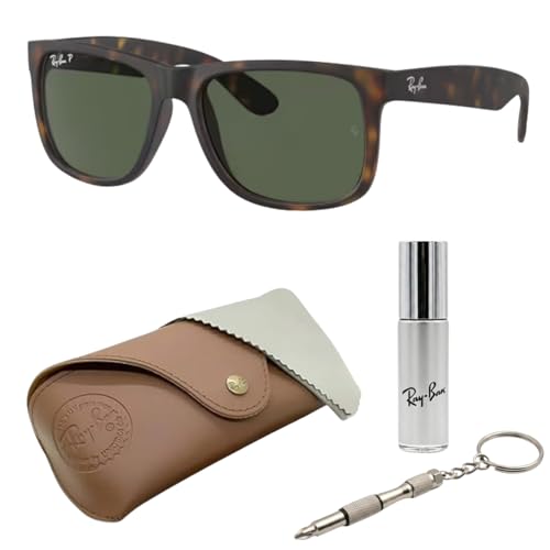 Image of Ray-Ban RB4165 JUSTIN CLASSIC Square Shaped Sunglasses for Men with Official RAYBAN Eyewear Kit