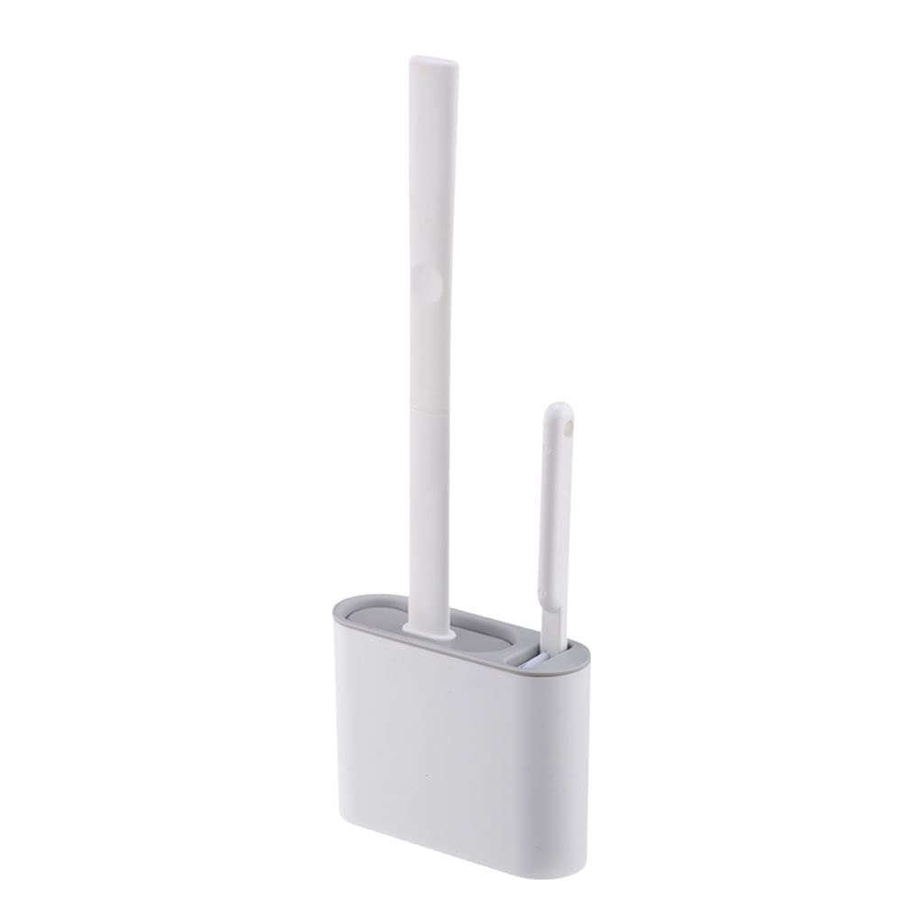 Toilet Cleaner Brush Toilet Brush Holder, Bathroom Toilet Brushes and Holder Sets with No-Slip Long Plastic Handle and Soft Flexible Bristles Brush for Bathroom