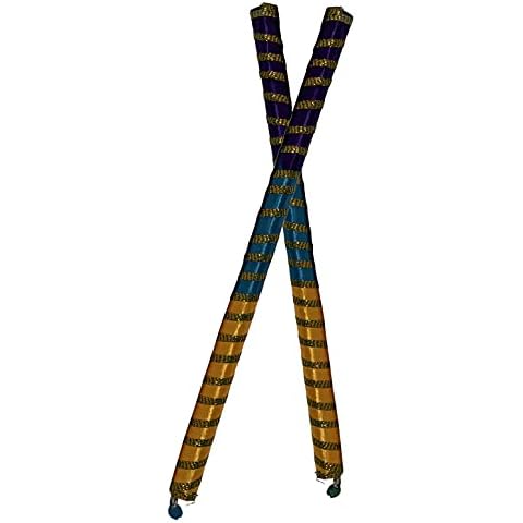 UNIQUE GEMS Multi colour Dandiya stick Garba dance Dandia Sticks India Dandiya sticks For Navratri, couple Special Navaratri Festival Occasion Pair-1 (2 Sticks) length 14 inch Cover