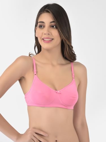 Image of Softline Women's Cotton Rich Wire-Free Non-Padded Round-Neck Bra Combo | Seamless & Breathable Fabric for All-Day Comfort | Smooth Fit & Everyday Support (Pack of 2)