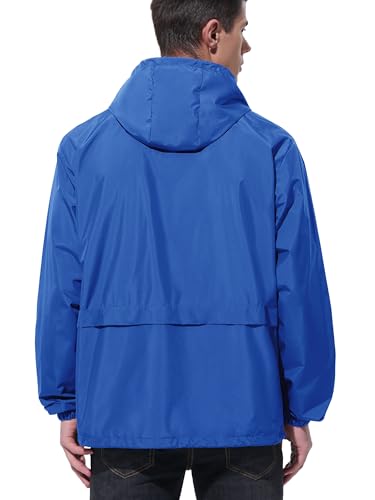 Image of UIQUR Mens Rain Jacket Raincoat Windbreaker Running Waterproof Lightweight Packable with Hood Travel Hiking Cycling