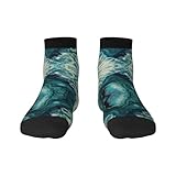 ZISHAK Bright Aqua Blue Adult Sports Socks,No-Heel Casual Socks,Sailor Socks For Comfort And Style