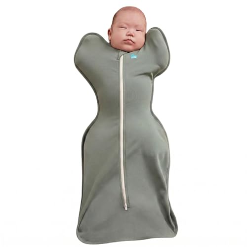 Image of Love to Dream Swaddle UP, Baby Sleep Sack, Self-Soothing Swaddles for Newborns, Get Longer Sleep, Snug Fit Helps Calm Startle Reflex, New Born Essentials for Baby, 1.0 TOG, 13-19 lbs, Deep Olive