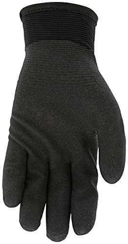 Memphis Gloves Medium Black Ninja Ice Fc 7 Gauge Acrylic Terry Lined General Purpose Cold Weather Gloves With Knit Wrist, 15 Gauge Nylon Shell And Hpt Foam Sponge Fully Coated (N9690Fcm) #TOP2