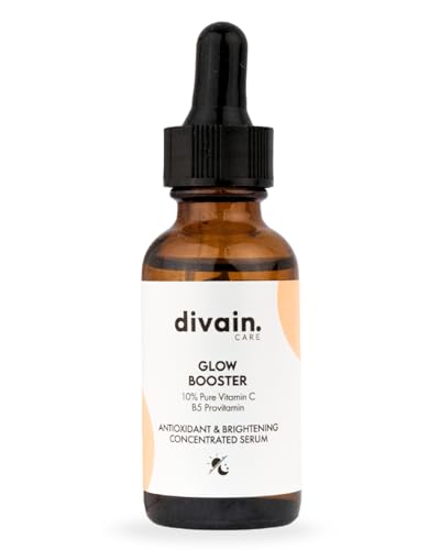 Sérum Facial 30ml | Iluminador y Antioxidante con Vitamina C, Ácido Hialurónico y Vitamina E | Potenciador de Luminosidad | Vegano | Glow Booster | divain.Care