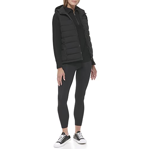 Calvin-Klein-Womens-Hooded-Casual-Stretch-Fabric-Quilted-Vest