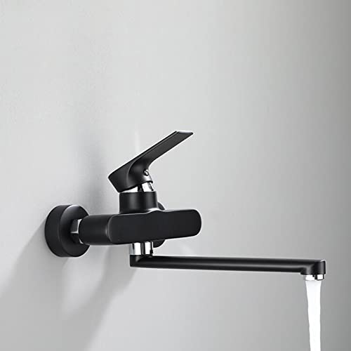 Robinet de cuisine noir mat mural mitigeur à double commande - 6