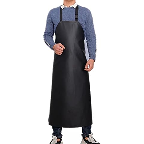 Waterproof Apron Adjustable Straps for Dishwashing, Lab Work, Butcher, Dog Grooming, Cleaning Fish, Projects - Industrial Chemical Resistant Plastic Cover