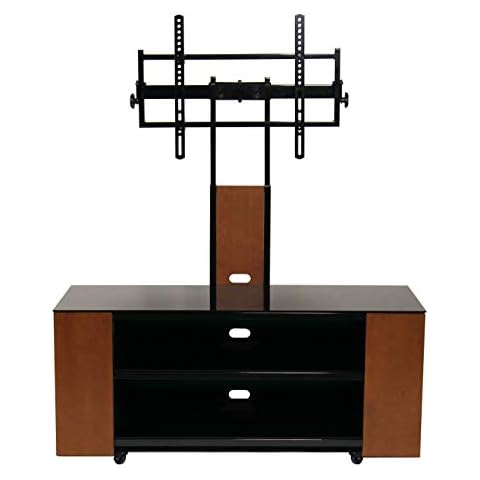 TransDeco TV Stand with DVD CD Cabinet & Wheel for Up to 90" TV TD987DB Cover