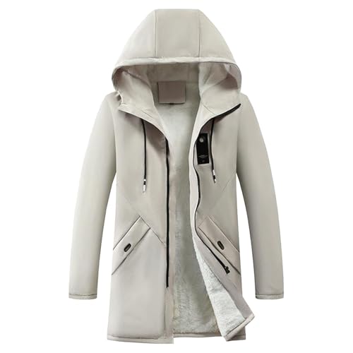 Chaqueta larga de invierno para hombre con forro polar impermeable