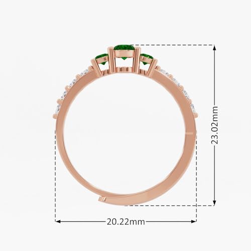 Image of U ARE 925 Sterling Silver 18K Gold and Rose Gold Plated Sparkling Three-Stone Ring | Gift for Women and Girls | With Certificate of Authenticity and 925 Stamp