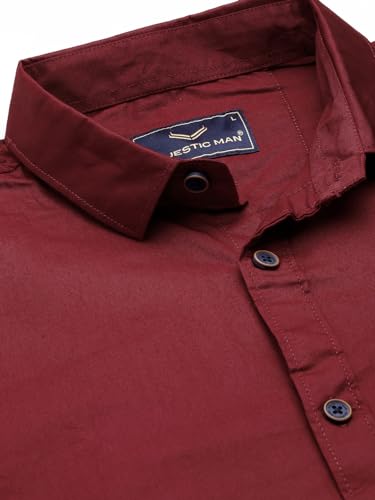 Image of Majestic Man Men Classic Slim Fit Pure Cotton Casual Shirt