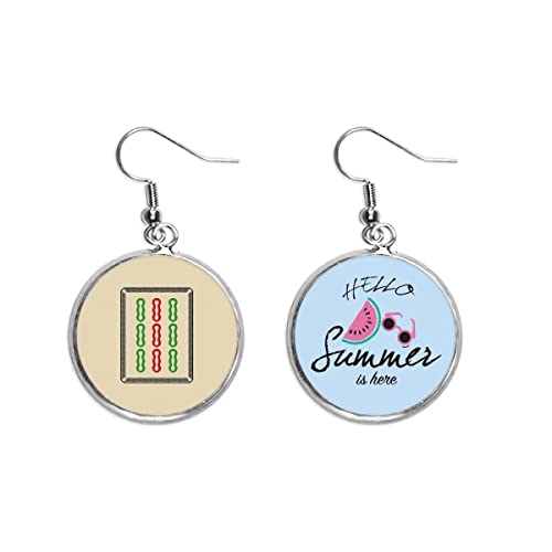 Pendientes de sandía Mahjong Bamboo Bar 9 colgantes para lóbulo mujer verano