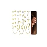 Adramata 20Pcs Helix Piercings Chirurgenstahl Piercing Ohr Hypoallergen Ohrstecker Set Knorpel Ohrringe Damen Klein Ohrringe Creolen Gold Silber Conch Helix Tragus Piercing Schmuck