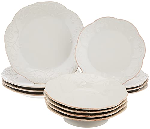 Lenox 890951 French Perle 12-Piece Plate & Bowl Dinnerware Set #TOP6