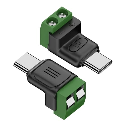 Qcbuegof 2 unidades Tipo C 5 V3A Adaptador de Conexión Rápida No Soldable Conectores Verdes Adecuado Para Cargar Teléfonos Móviles Tabletas Juguetes Ventilador Lámpara USB C Adaptador de Conexión No