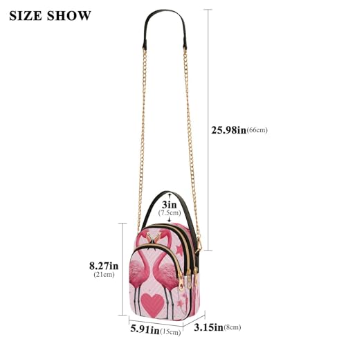 Beautiful Flamingos Shoulder Bags for Women Retro Classic Handbag Purse Small Purses with Chain4