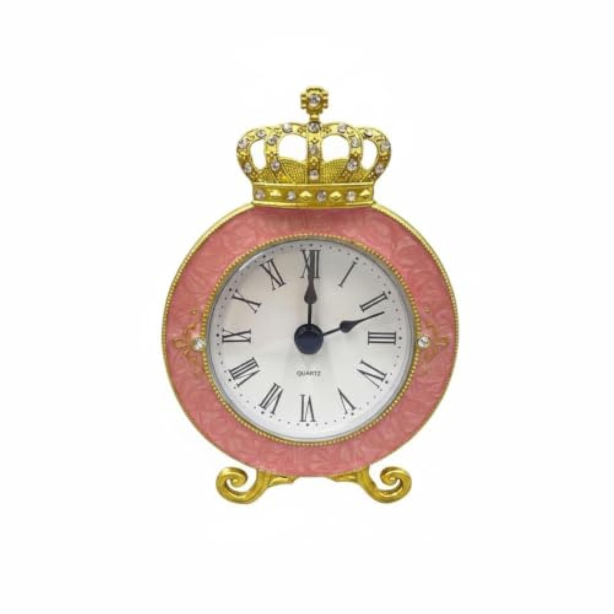 Crown Mantel Clock, Rhinestone Table Clock Gift Idea