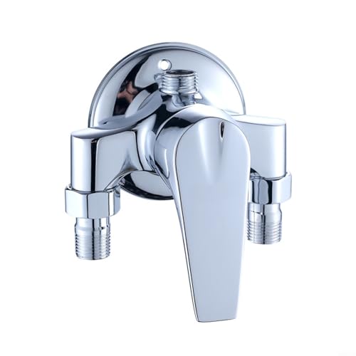 Robinet mitigeur de douche chromé pour salle de bain, robinet mélangeur chaud et froid avec cartouche en céramique, corps en alliage de zinc, ensemble de...