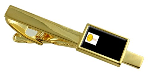 Clip de corbata Guardiamarina de la Marina Real tono oro en caja de mensaje grabado para regalo