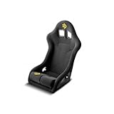 MOMO Motorsport Supercup Fiberglass Bucket Racing Seat, Ergonomic Design, Fire Retardant Fabric, Double Removable Cushions Seat, Standard Size, Black - 1071BLK