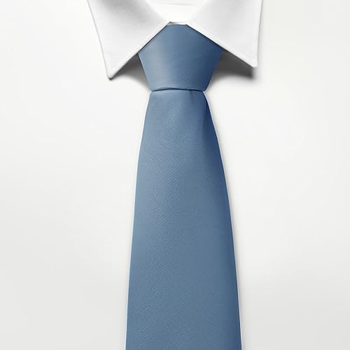 Image of Men's Classic Satin 3.15 inch Soild Color Necktie Wedding Business Tie & Gift Box