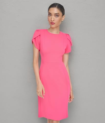 Image of Calvin Klein Tulip Sleeve Floral Sheath