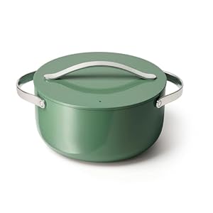 Caraway Nonstick Ceramic Dutch Oven Pot with Lid (6.5 qt, 10.5″) – Non Toxic, PTFE & PFOA Free – Oven Safe & Compatible with All Stovetops (Gas, Electric & Induction) – Sage