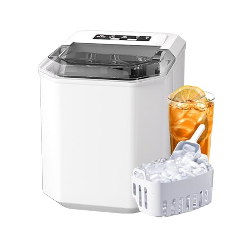 ASHLGQB Eiswürfelmaschine, schnelle Eiszubereitung in nur 6-12 Minuten, mit 1,3 l Fassungsvermögen, LED-Anzeige, Eiswürfelmaschine für Bar, Zuhause, Restaurant ASHLGQB Eiswürfelmaschine, schnelle Eiszubereitung in nur 6-12 Minuten, mit 1,3 l Fassungsvermögen, LED-Anzeige, Eiswürfelmaschine für Bar, Zuhause, Restaurant