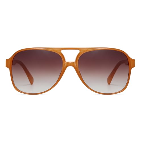 Image of Freckles Mark Vintage Retro 70s Sunglasses for Women Men Classic Large Square Aviator Trendy Glasses