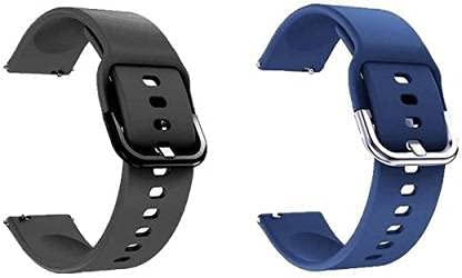Valente Silicone 20mm Watch Strap Compatible with Galaxy Watch Active 2 (40mm&44mm),Active (40mm), Watch 3(41mm),Boat Vertex,Amazfit Bip,GTR (42mm),GTS,Dizo Watch 2 (Pack of 2) (Black & Navy Blue) (B09P7G8KT7) Amazon Price History, Amazon Price Tracker
