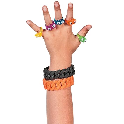 Bagues à œil Googly multicolores en taille unique pour animation créative - 4