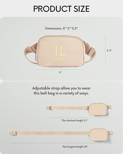 Image of ODODOS Unisex Mini Belt Bag with Adjustable Strap Small Fanny Pack for Workout Running Traveling Hiking, Irish Cream