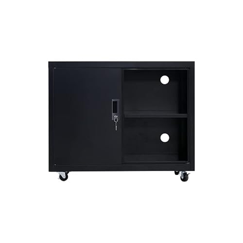 Fumedo Metal Mobile Lateral File Cabinet, Storage Locker,Printer Stand With Open Storage Shelves For Office,School,Home,Living Room. (Black) #TOP4