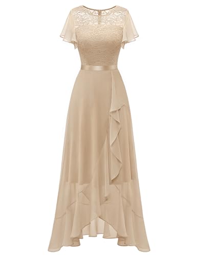 Image of BeryLove Formal Dresses for Women 2026 Wedding Guest with Slit Cocktail Elegant Lace Long Prom Dress