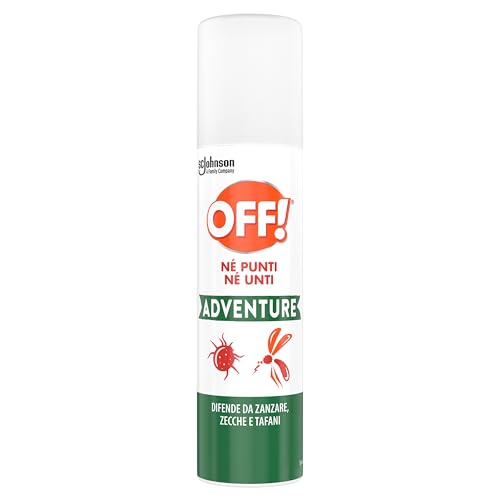 OFF! Adventure Spray Antizanzare, Repellente Zanzare, Zecche e Tafani, 1 Confezione da 100 ml
