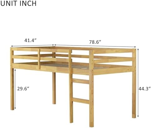 Bellemave-Twin Loft Bed-Natural Wood