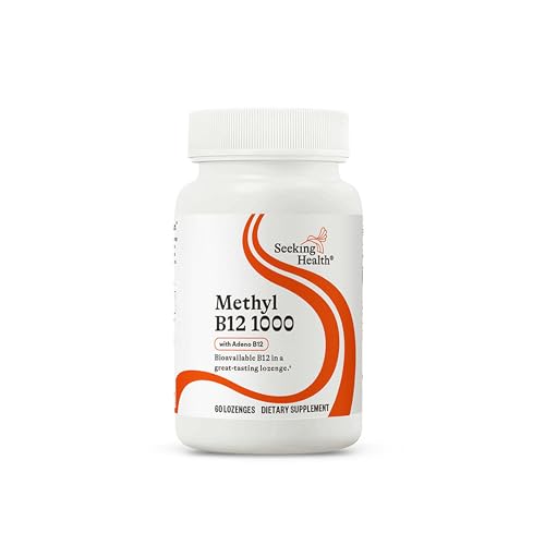 Seeking Health Methyl B12 1000 1000 mcg B12 as Adenosylcobalamin and Methylcobalamin Supports Homocysteine Levels and Methylation MTHFR Support Vegan and Vegetarian (60 lozenges)*