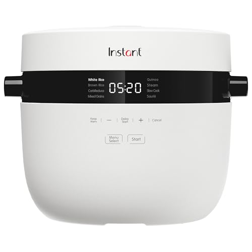 Instant Pot Reiskocher & Dampfgarer, 5L (20 Tassen) – Antihaft-Kochtopf, spülmaschinenfest, Dämpfeinsatz aus Edelstahl, Messbecher, Reislöffel – mit Schongarer- und Sauté-Funktion