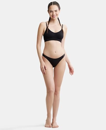 Image of Jockey FE53 Women's Wired Padded Super Combed Cotton Elastane Strech Medium Coverage Plunge Neck Pushup Bra with Multiway Styling