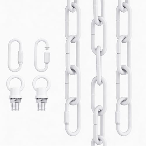 garini 15 Feet White Light Fixture Chain, Adjustable Metal Pendant Chandelier Chain Extension with Detachable Link, Maximum Load is 66 Pounds by garini - Used condition - US$15.65