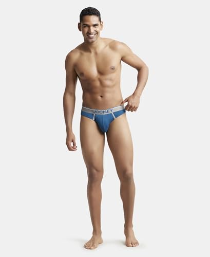 Image of Jockey 8044 Men's Super Combed Cotton Rib Solid Brief with Ultrasoft Waistband (Pack of 2)