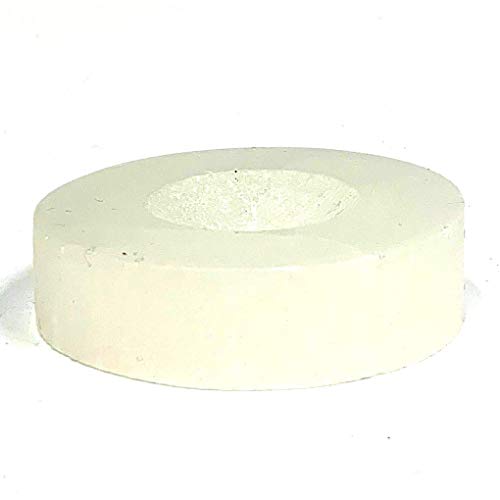 Round Cleansing Charging Plate Selenite Square with Bonus! Ball Stand for Spheres, Balls, Egg 2.85