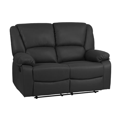 Totò Piccinni Set Divano 2 o 3 posti, Poltrona Relax CALIPSO Reclinabile, ImbottitI con Braccioli e Poggiapiedi (Effetto Nabuk Grigio Scuro, 2 Posti)