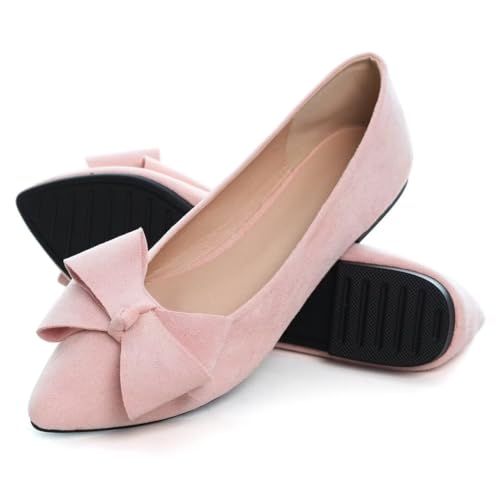 Image of Stunner Womens Flats Fashion Pointed Toe Bowknot Ballet Flats Cute Slip On Dress Flats Comfortable Party Wedding Flats2