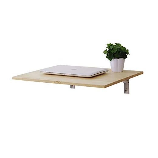 KAZUP Solid Wood Folding Wall Table Kitchen Dining Table Laptop Desk Space Saving Table for Study Laundry Room Workbench, 16 Sizes