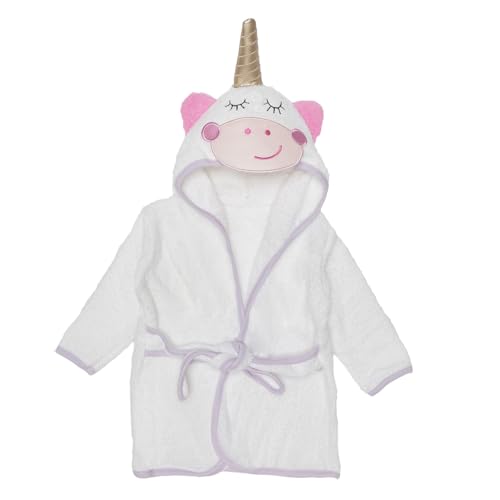 Unisex Grey Baby Fleece Robe with Hood for Boys and Girls Ages 0-9 Months by Everyday Kids